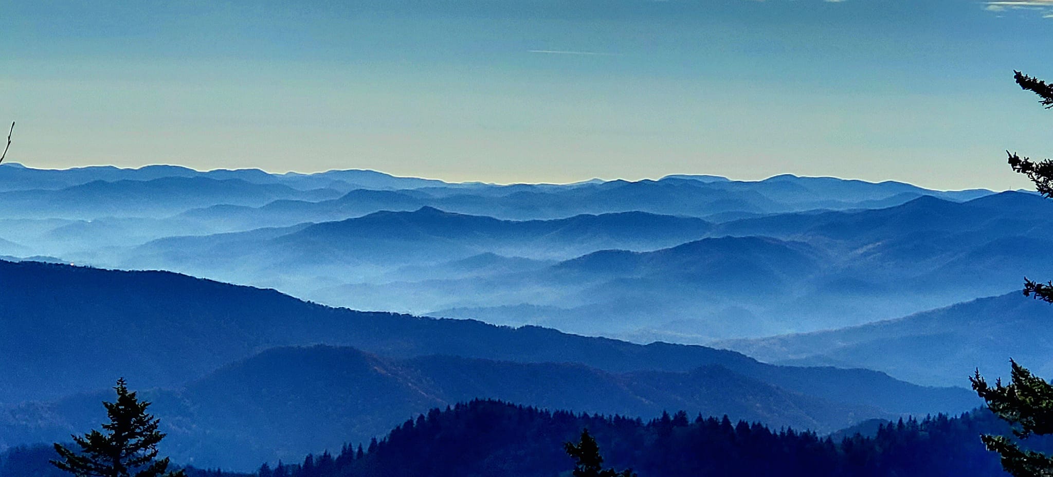 View of Andrew's Bald helps us understand why we call them Blue Ridge Mountains.